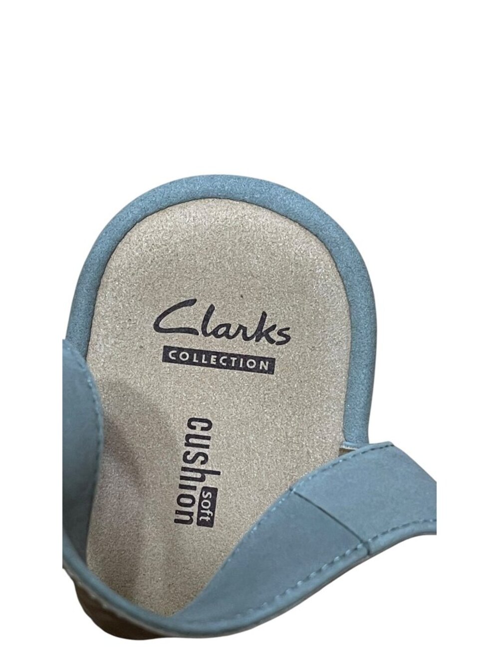 Clarks Collection Womens Soft Cushion Wedge Sandals Size 8W Gray Adjustable Stra - Picture 9 of 10